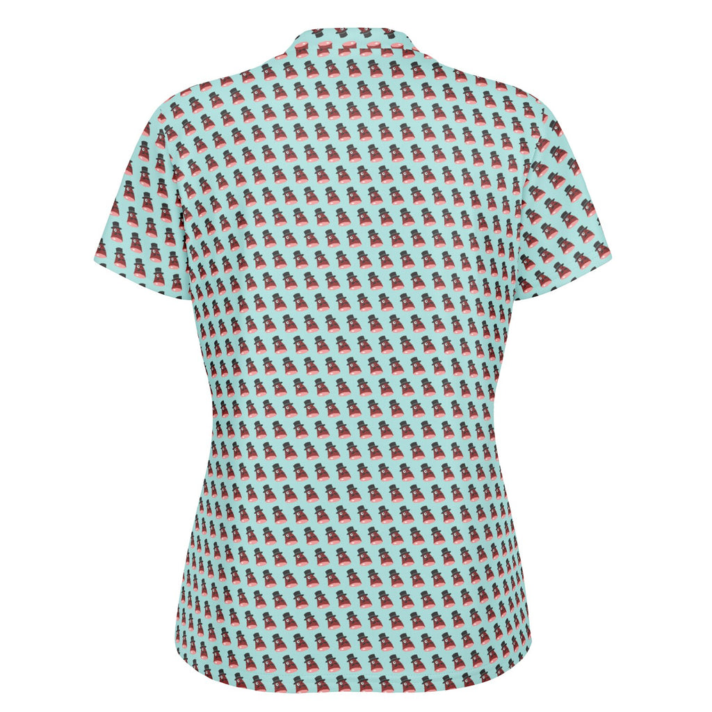 Fancy Ham Stand Up Collar Polo Shirt