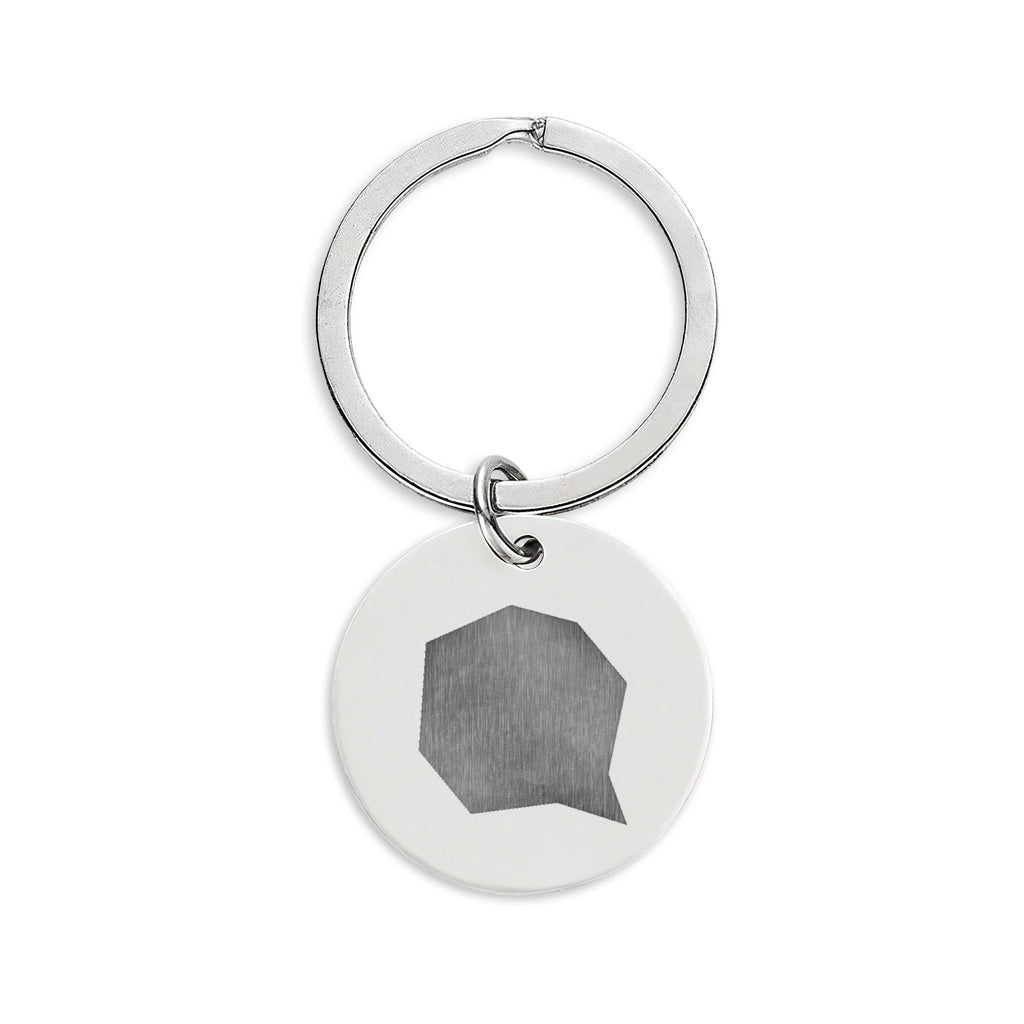 Personalized Speech Bubble Engraved Stainless Steel Round Keychain