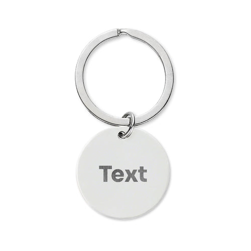 Personalized Speech Bubble Engraved Stainless Steel Round Keychain