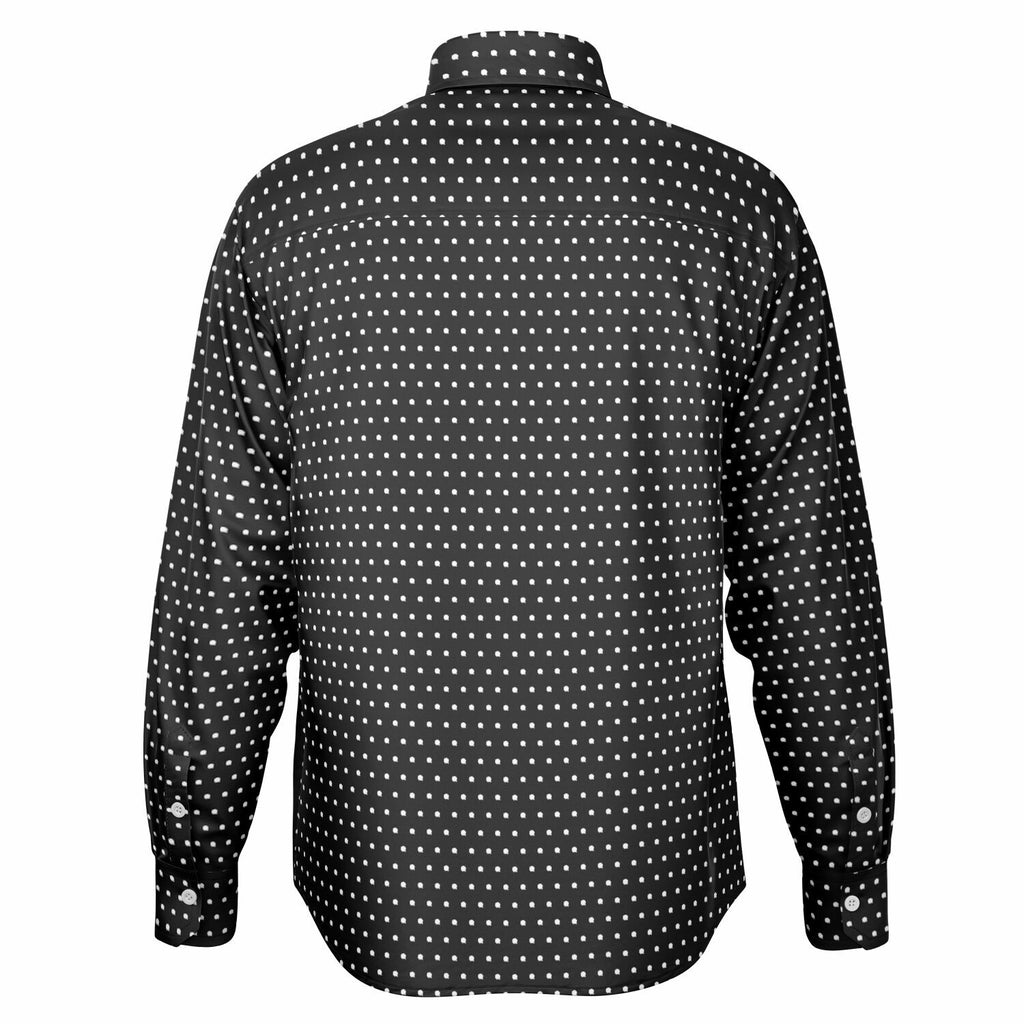 Speech Bubble Polka Dot Long Sleeve Button Down Shirt
