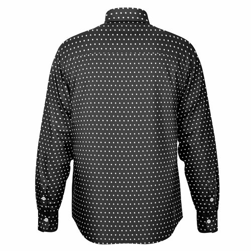 Speech Bubble Polka Dot Long Sleeve Button Down Shirt