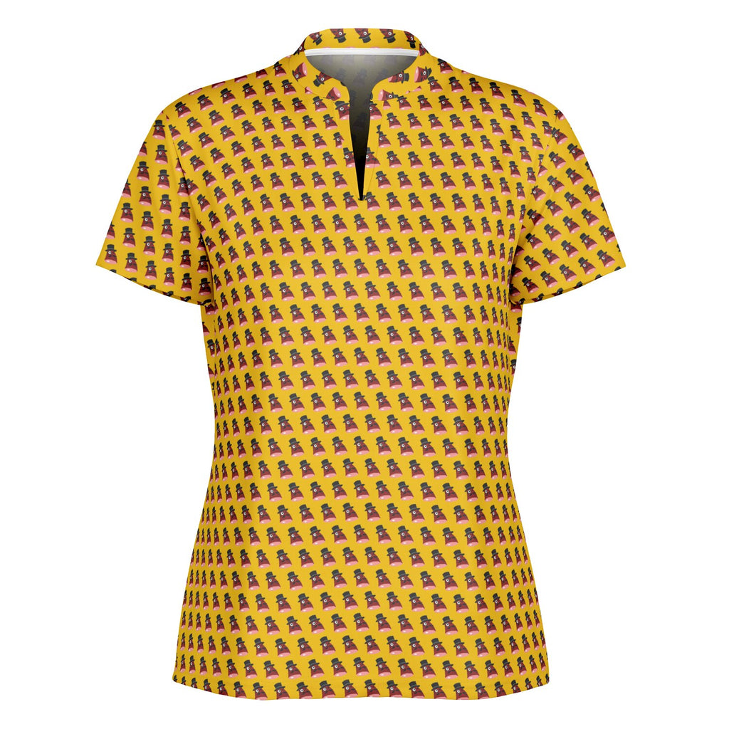 Fancy Ham Stand Up Collar Polo Shirt