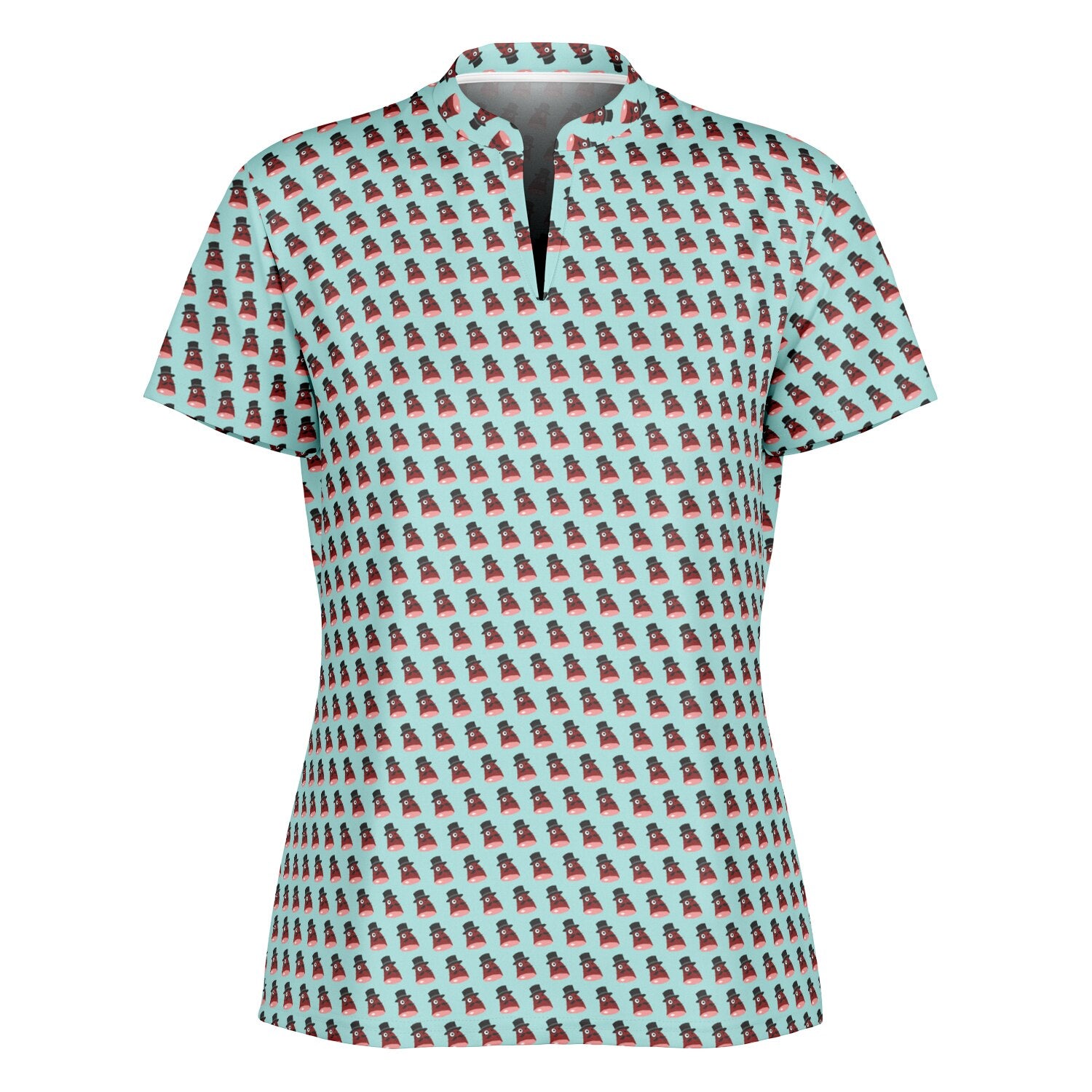 Fancy Ham Stand Up Collar Polo Shirt