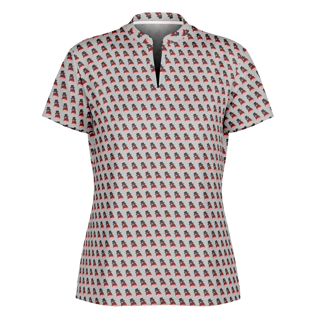 Fancy Ham Stand Up Collar Polo Shirt