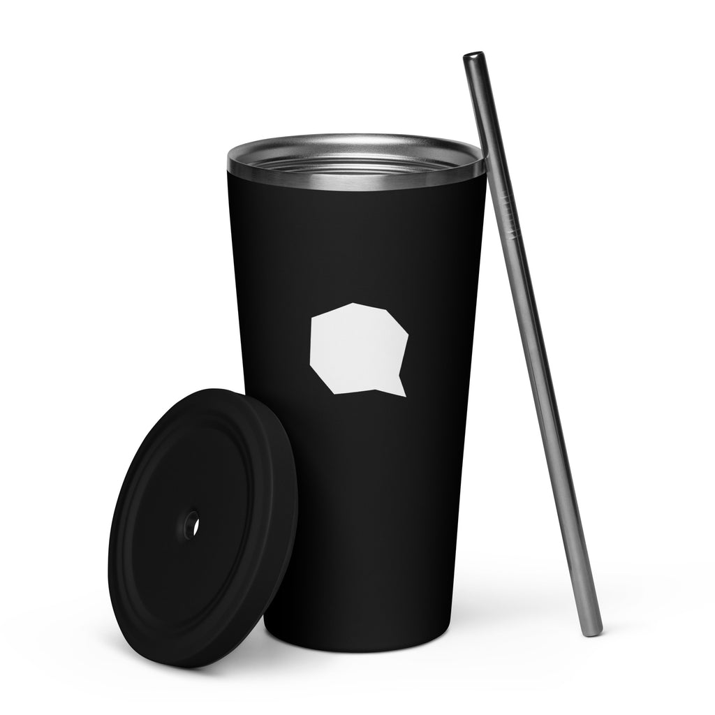 Speech Bubble Insulated Tumbler With Straw