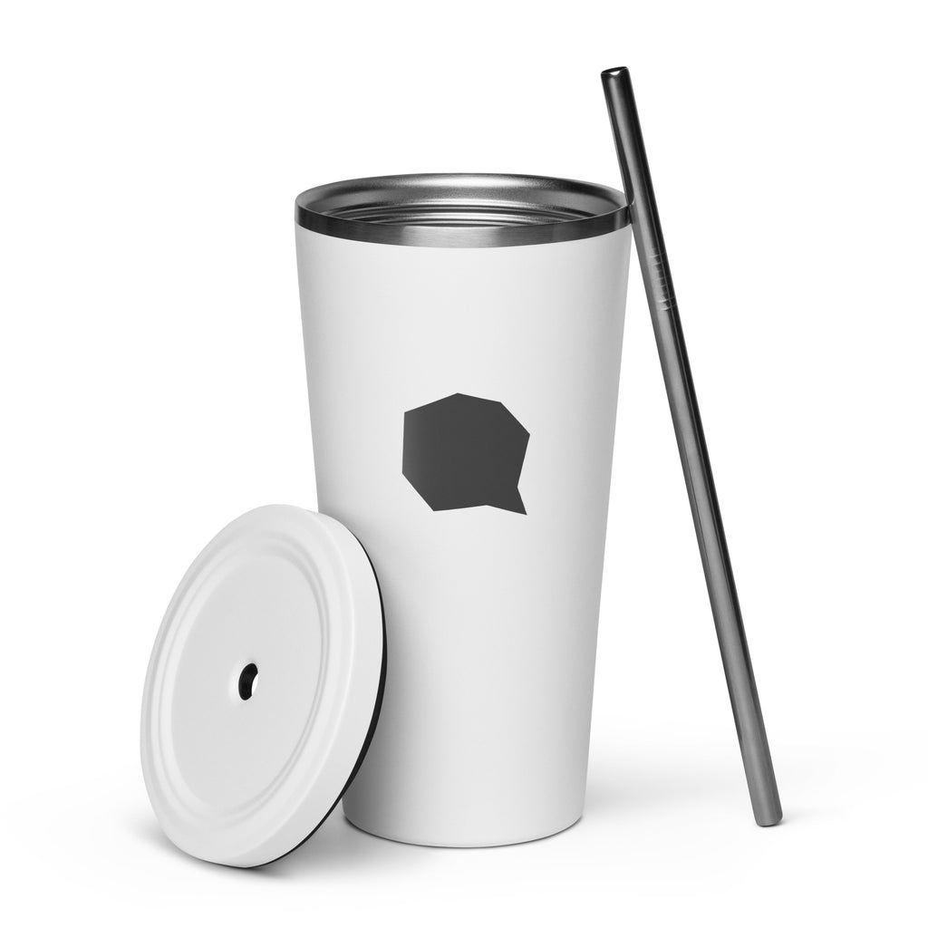Speech Bubble Insulated Tumbler With Straw